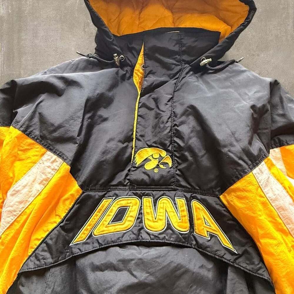 Starter Iowa Hawkeyes Vintage 90s Puffer Pullover Jacket - Picture 4 of 8